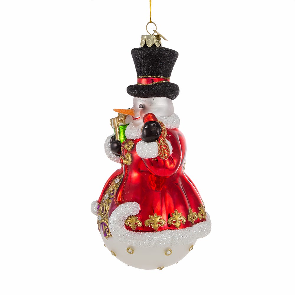 Kurt Adler 7-Inch Bellisimo Snowman with Top Hat Ornament